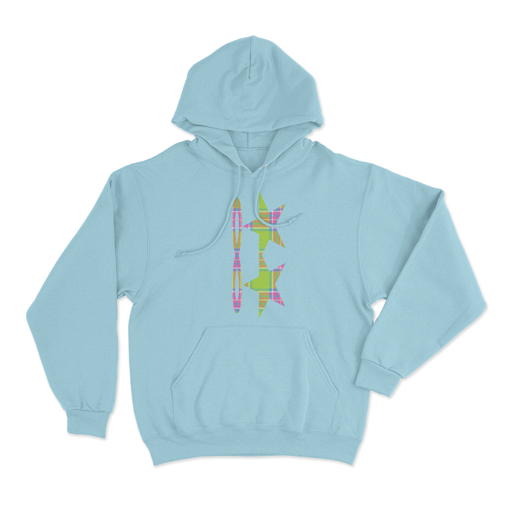 Tiffany Day Plaid Stars Unisex Hoodie Sky Blue Tiffany Day Plaid Stars Unisex Hoodie Sky Blue
