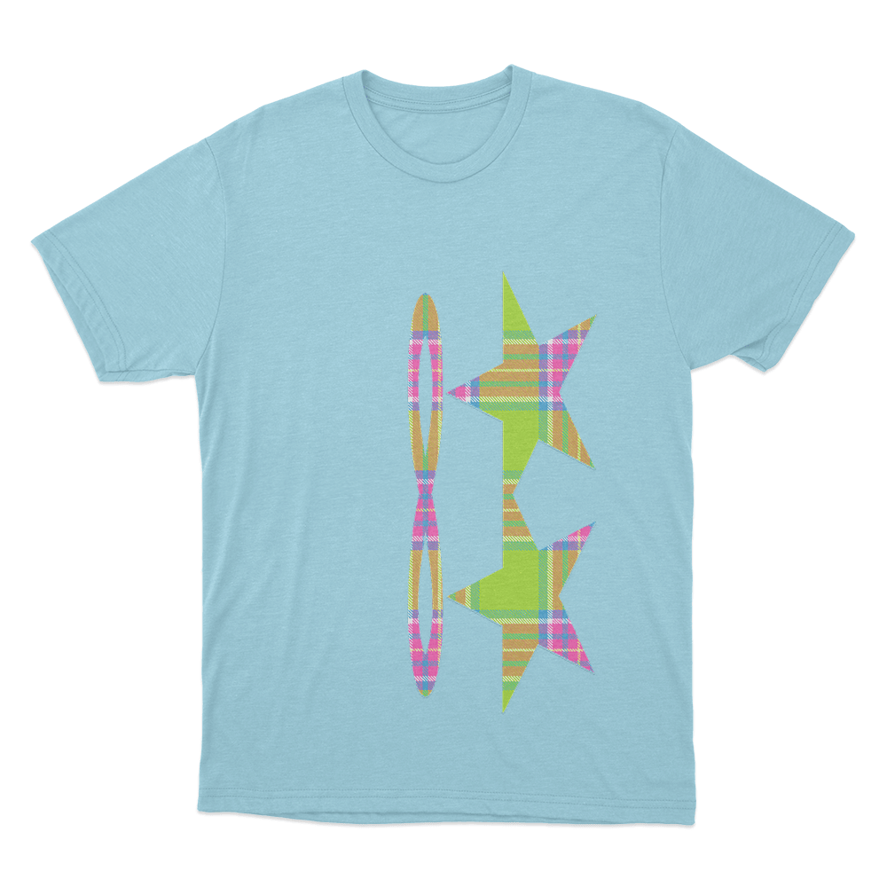 Tiffany Day Plaid Stars Unisex T Shirt Sky Blue Tiffany Day Plaid Stars Unisex T Shirt Sky Blue